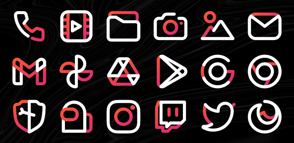 Aline Red Icon Pack v2.0.6 APK (Full Version)