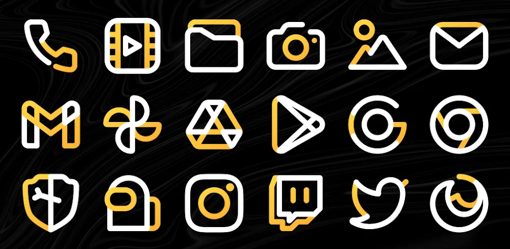 Aline Yellow: linear icon pack v2.0.6 APK (Full Version)