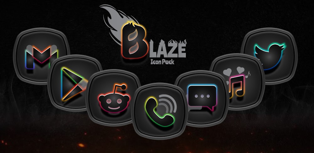 Blaze Dark Icon Pack APK v3.2.4 (Full Version)