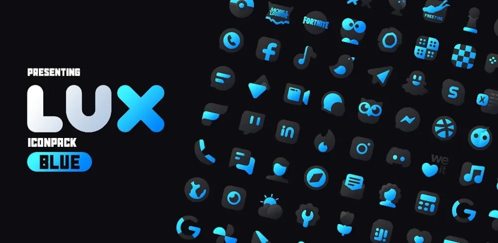 Blue Icon Pack : LuXBlue v5.1 APK (Full Version)