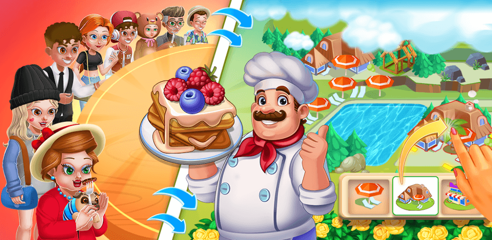 Cooking Town MOD APK v3.4.1 (Unlimited Gems, Hearts)