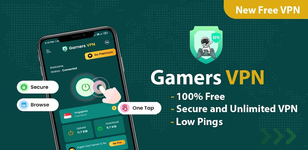 Gamers VPN v1.28 MOD APK (Premium Unlocked)