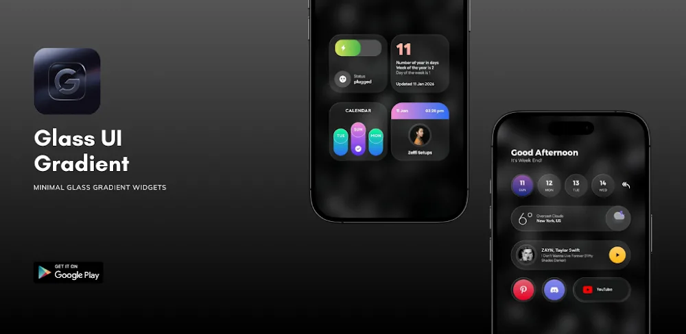 Glass UI Gradient KWGT v2.6.8 APK (Full Version)