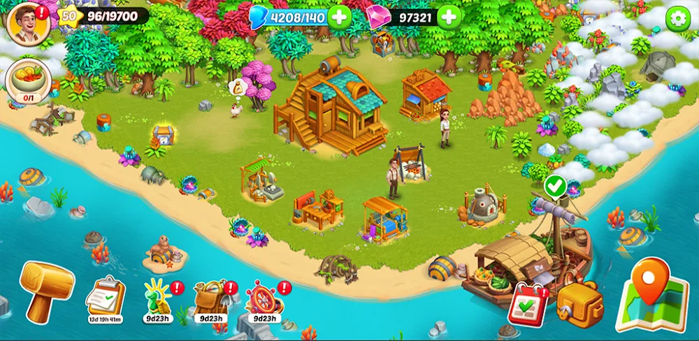 Golden Island: Survivors Farm v1.0.21 MOD APK (Menu, Unlimited Gems, Money)