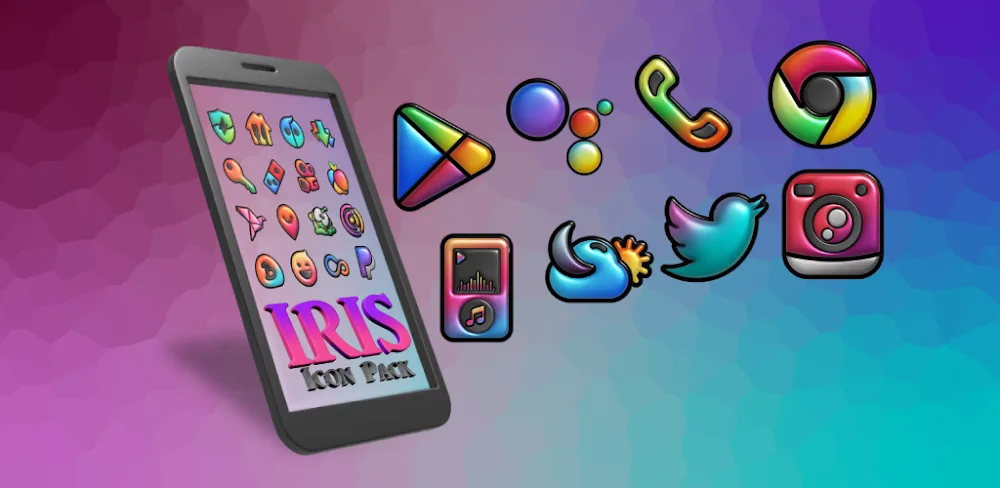 Iris Dark Flat 3D Icon Pack v2.1.4 APK (Full Version)