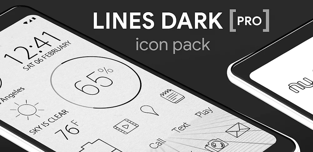 Lines Dark Pro - Icon Pack v3.9.0 APK (Full Version)