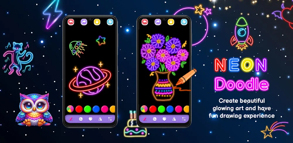 Neon Doodle v25.1.1 MOD APK (Premium Unlocked)