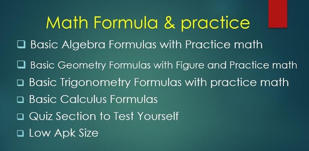 Math Formula with Practice v7.0 MOD APK (Premium Unlocked)