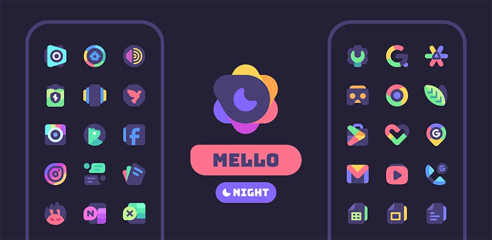 Mello Night Icon Pack v1.3.0 APK (Full Version)