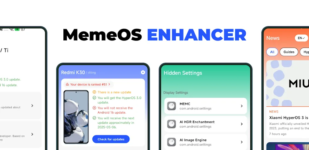 MemeOS Enhancer: OS Updates v5.5.1 MOD APK (Premium Unlocked)