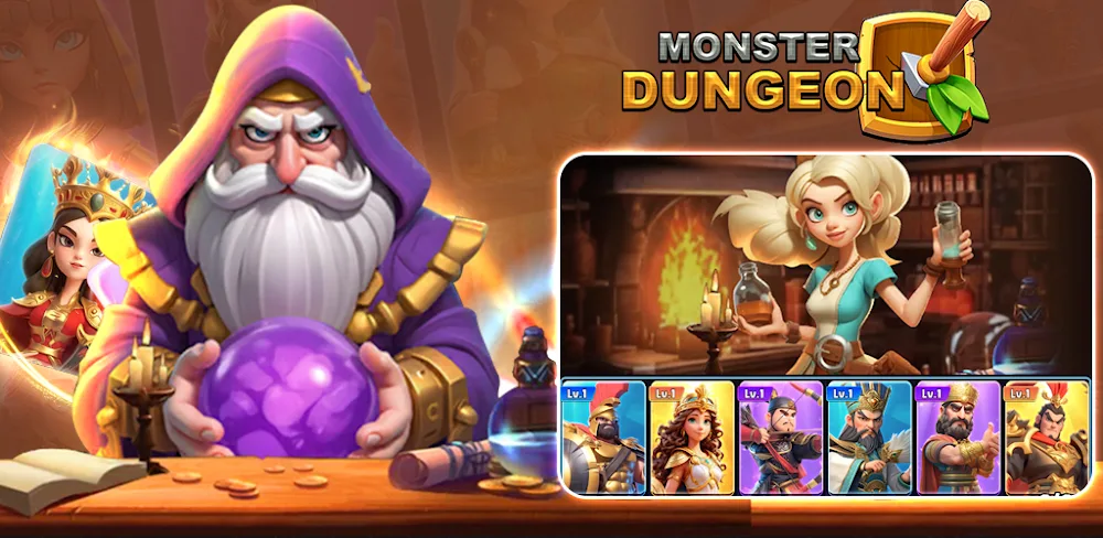 Monster Dungeon: Card RPG Game v1.4.0 MOD APK (Mega Mod, Unlimited Gold, Auto Win)