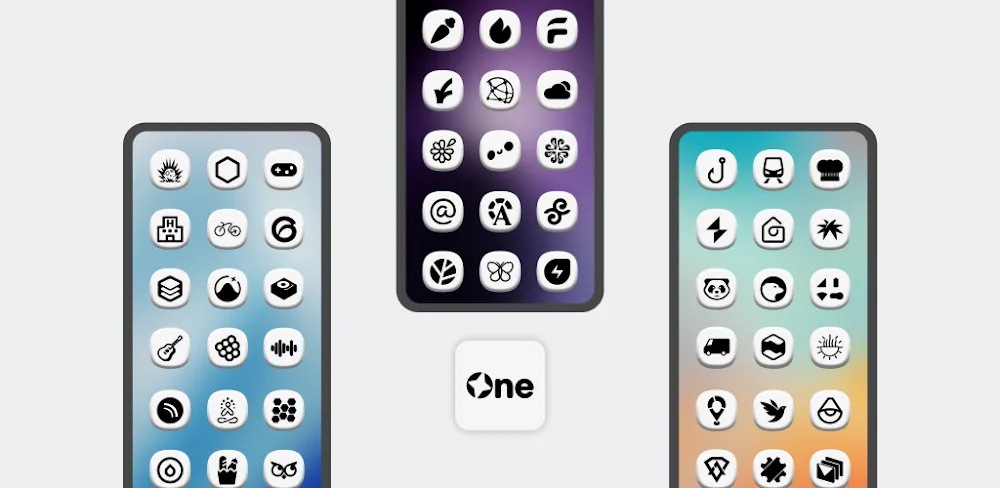 One 3D White Icon Pack v6.6 APK (Full Version)