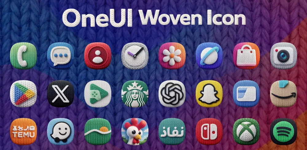 OneUI Woven Icon pack v1.2 MOD APK (Premium Unlocked)