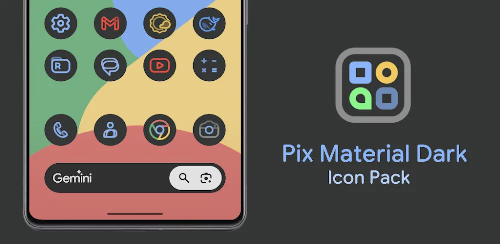 Pix Material Dark Icon Pack v9.0.Build APK (Full Version)