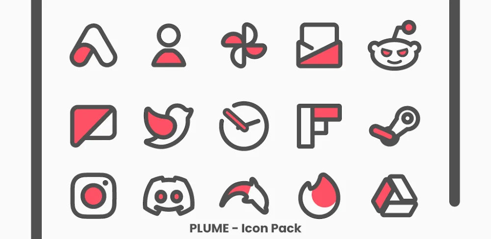 Plume Red - Icon Pack v2.0 APK (Full Version)