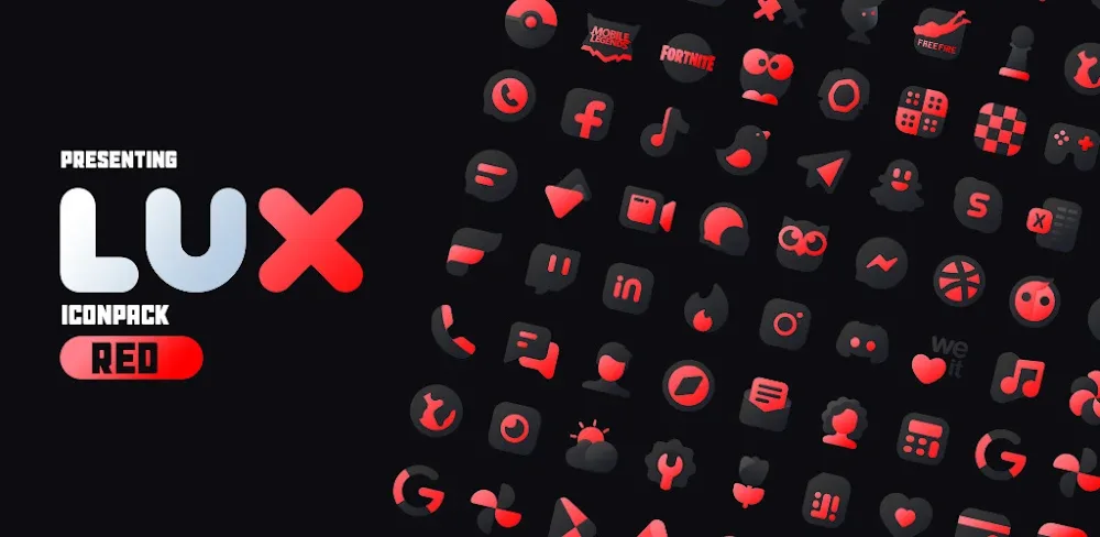 Red IconPack : LuXRed v5.5 APK (Full Version)