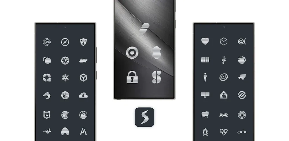 Silver Steel Icon Pack v6.6 APK (Full Version)