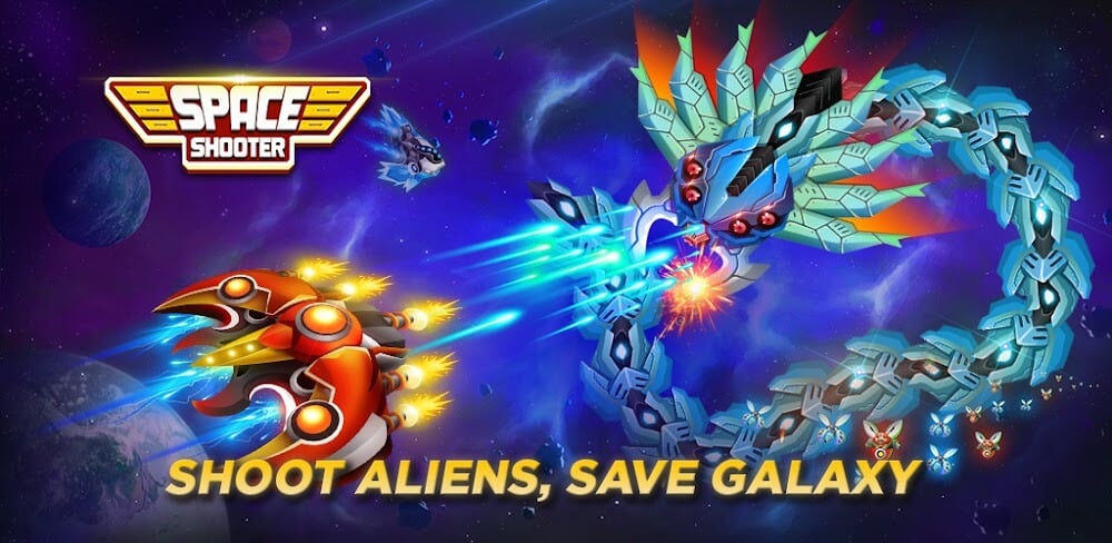 Space Shooter v1.985 MOD APK (Mega Menu, Money, God Mode)