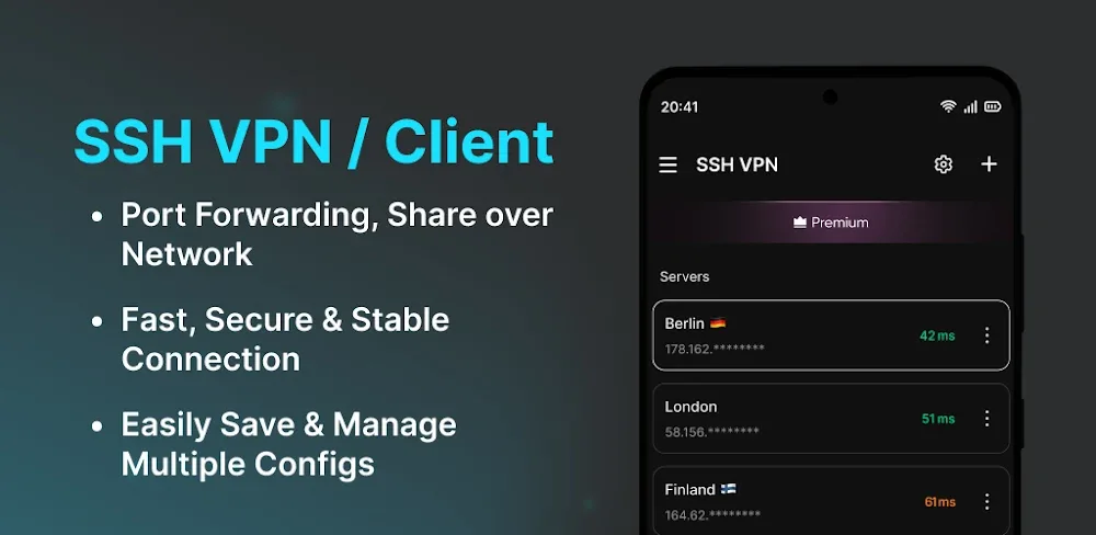 SSH VPN - Client for SSH v1.5.0 MOD APK (Premium Unlocked)