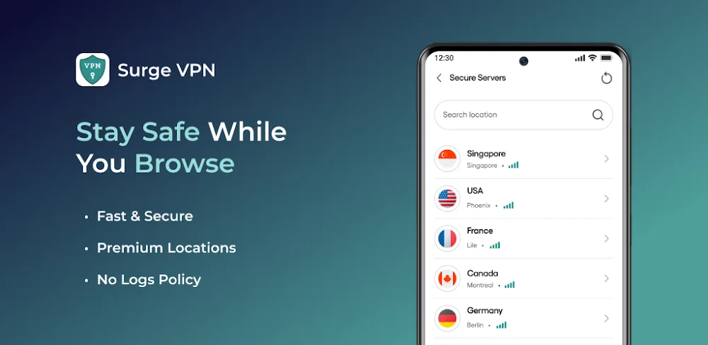 Surge VPN v1.7.8 MOD APK (Premium Unlocked)