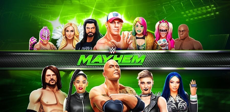 WWE Mayhem v1.101.123 MOD APK (One Hit, God Mode, Money, NoBan)