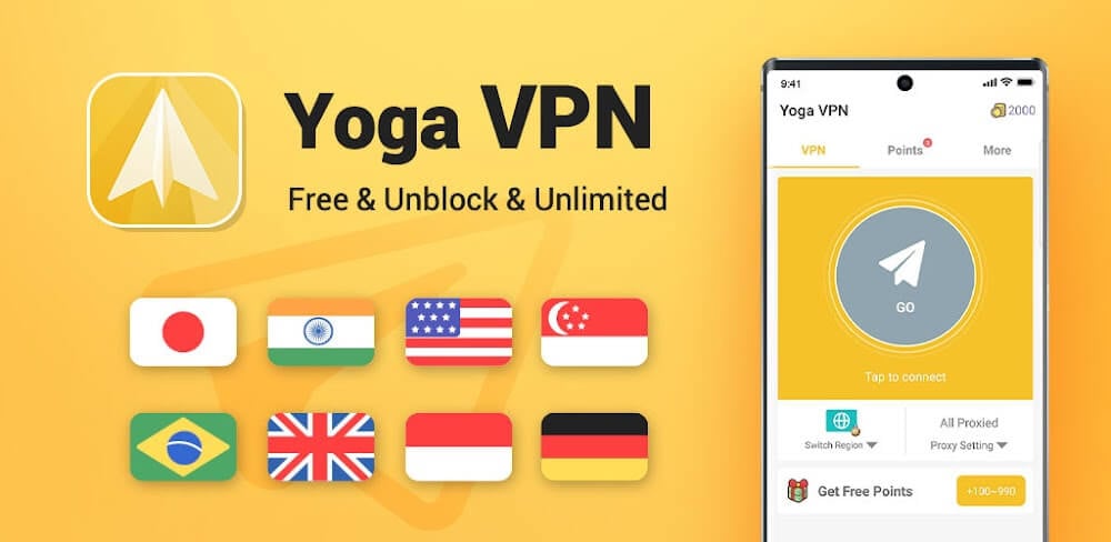 Yoga VPN v9.1.289 MOD APK (Premium, Unlimited Coins)